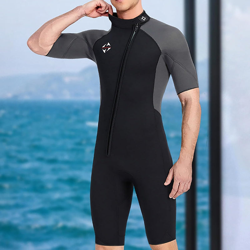 Load image into Gallery viewer, Heren wetsuit 3 mm neopreen met lange mouwen en ritssluiting – duikpak – surfpak
