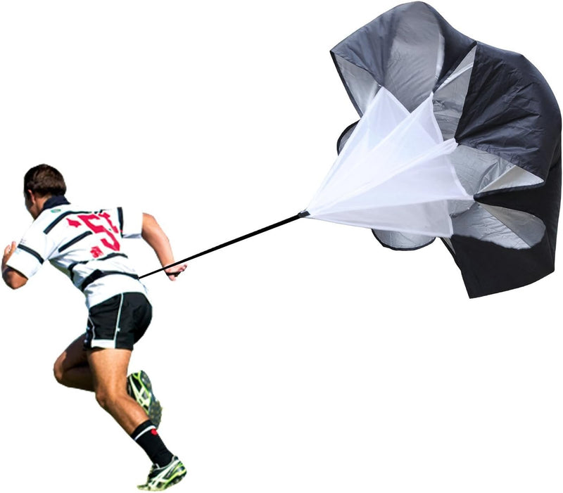 Laden Sie das Bild in Galerie -Viewer, Weerstandsparachute 140 cm met verstelbare heupriem – sprinttraining – snelheidstraining – conditietraining
