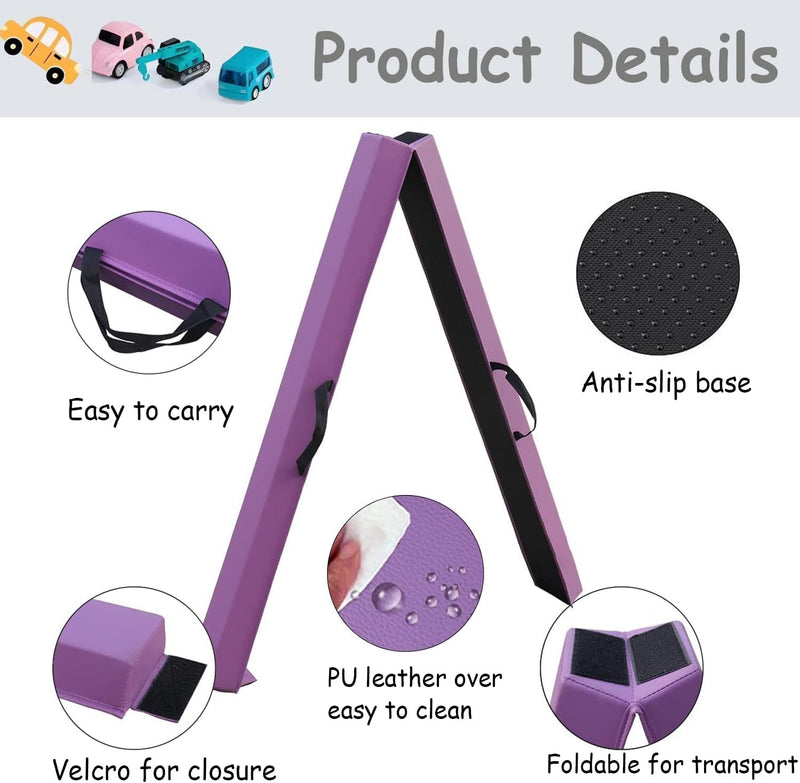 Laden Sie das Bild in Galerie -Viewer, Gymnastiekbalk 210-300 cm – opvouwbare balansbalk met antislip onderzijde en draaggreep – voor kinderen en training thuis
