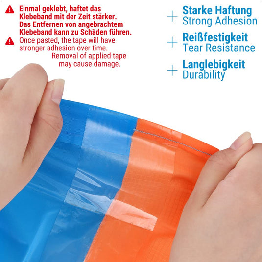 ecooe Reparatietape voor tenten, 8 cm x 5 m, reparatietape, professioneel, waterdicht, transparant, voor het repareren van luifels, tent, pvc-coating, paviljoen, vrachtwagenzeil