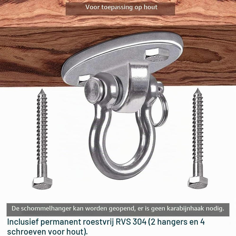 Carica immagine in Galleria Viewer, Plafond ophangbeugel van roestvrij staal met gesloten U-ring voor schommels en hangmatten – plafondhaak – bokszakbevestiging
