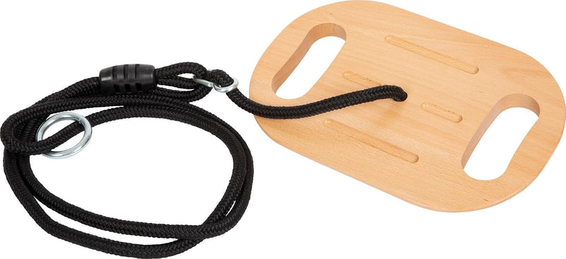 Laden Sie das Bild in Galerie -Viewer, Trapezeschommel 2-in-1 met gymnastiekringen en verstelbare touwen tot 100 kg – houten schommel
