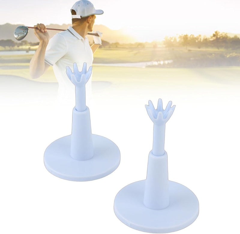 Chargez l'image dans la visionneuse de la galerie, Verstelbare golftees 2 stuks van kunststof met rubberen balhouder 53 tot 73 mm – golfafslag – golftraining

