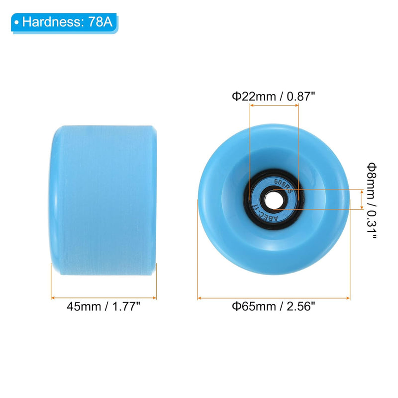 Laden Sie das Bild in Galerie -Viewer, Longboard wielen 65 x 51 mm 78A met ABEC-11 lagers 4 stuks zwart – cruiser skateboard wielen

