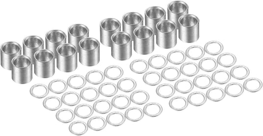 Skateboard lager spacers en speed washers 56-delige set zilver – wiel afstandhouders – skateboard accessoires