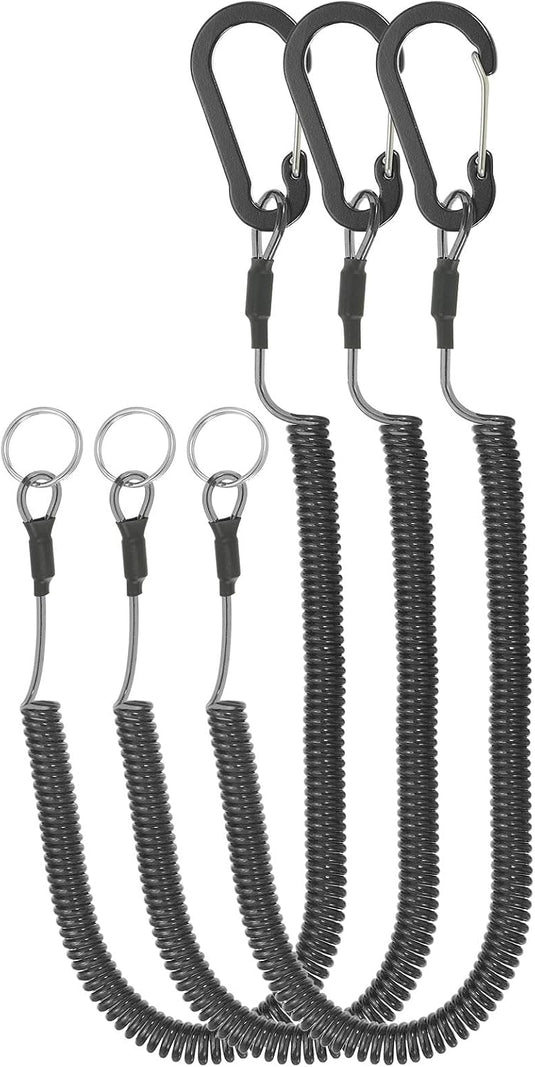 Spiraalkoorden 3 stuks uitschuifbaar tot 150 cm met clip groen – veiligheidslijnen – outdoor accessoires