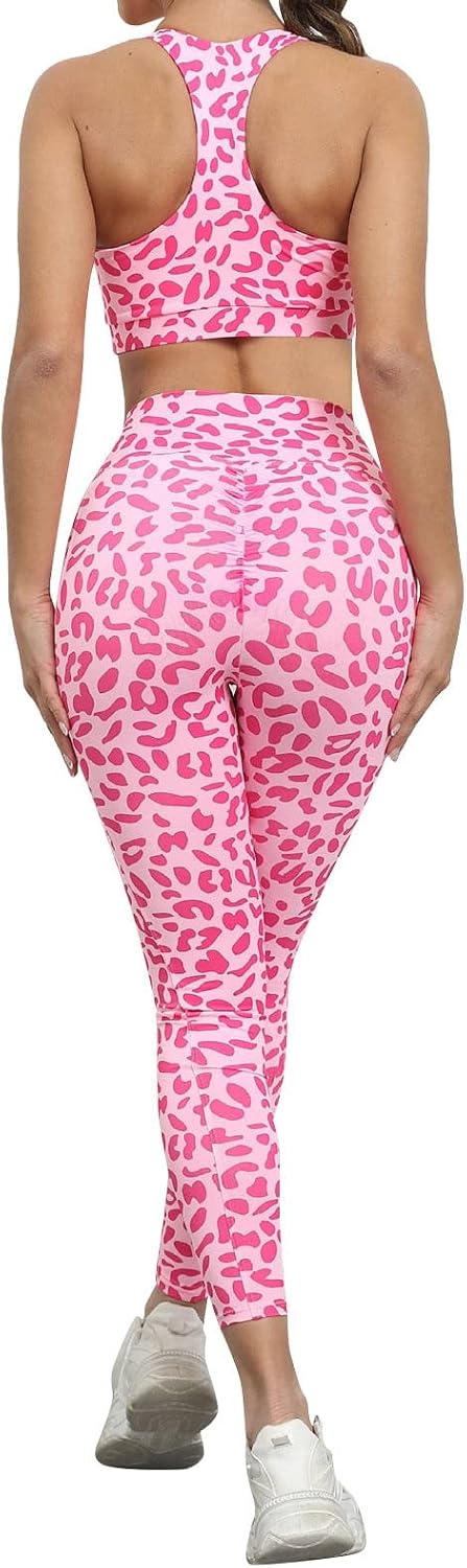 Laad afbeelding in Galerijviewer, Dames sportlegging met luipaardprint hoge taille en aansluitende pasvorm – fitness legging – yogabroek
