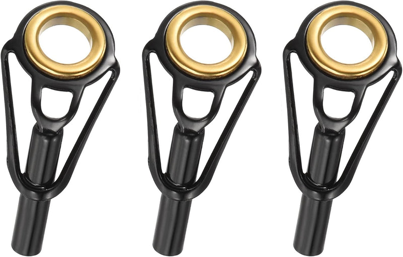 Load image into Gallery viewer, Hengel topogen 3 stuks 1 mm van roestvrij staal zwart-goud – hengeltop reparatieset – visaccessoires
