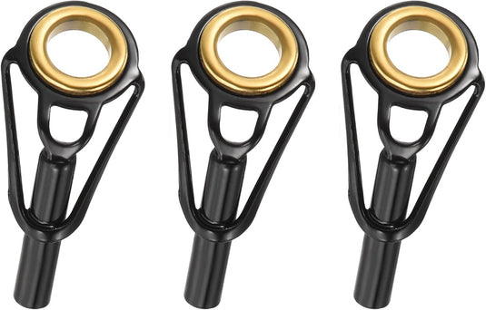 Hengel topogen 3 stuks 1 mm van roestvrij staal zwart-goud – hengeltop reparatieset – visaccessoires