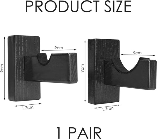 1 paar honkbalknuppel, horizontale houten standaard, display (zwart)