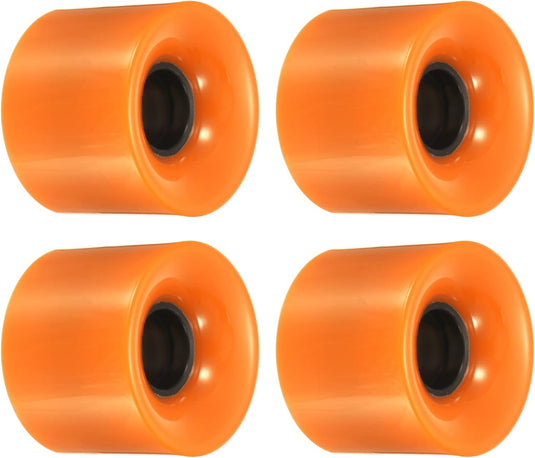 Longboard wielen 60 mm 78A PU 4 stuks oranje – zachte cruiser skateboard wielen – vervangingswielen