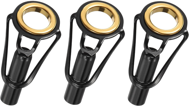 Load image into Gallery viewer, Hengel topogen 3 stuks 1 mm van roestvrij staal zwart-goud – hengeltop reparatieset – visaccessoires
