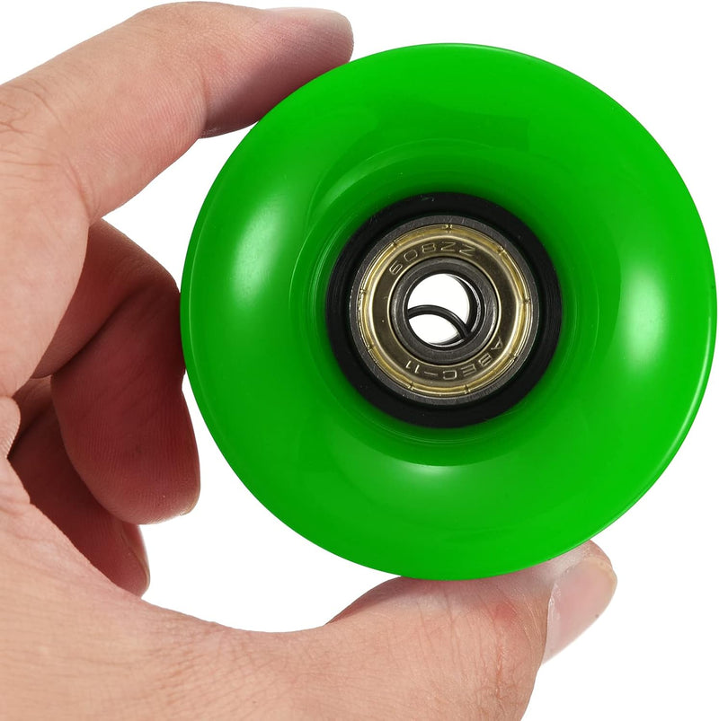 Load image into Gallery viewer, Longboard wielen 60 x 45 mm 80A met ABEC-11 lagers 4 stuks groen-goud – cruiser skateboard wielen
