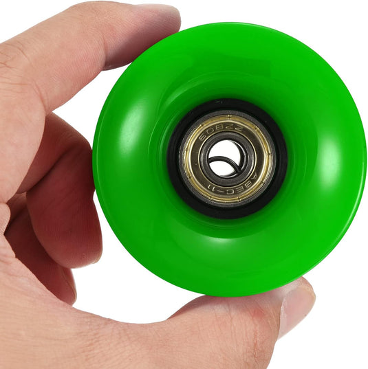 Longboard wielen 60 x 45 mm 80A met ABEC-11 lagers 4 stuks groen-goud – cruiser skateboard wielen