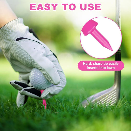Golftees 84 stuks van stevig kunststof in 7 verschillende hoogtes van 25 tot 70 mm – golfpinnetjes – afslagtraining
