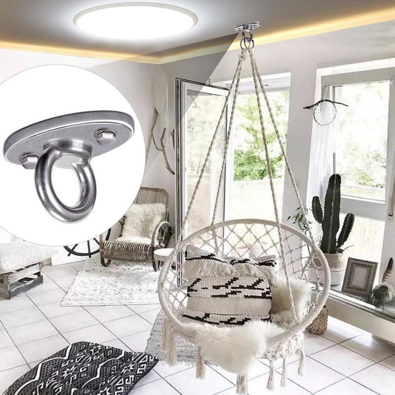 Carica immagine in Galleria Viewer, Plafond ophangbeugel van roestvrij staal met gesloten U-ring voor schommels en hangmatten – plafondhaak – bokszakbevestiging
