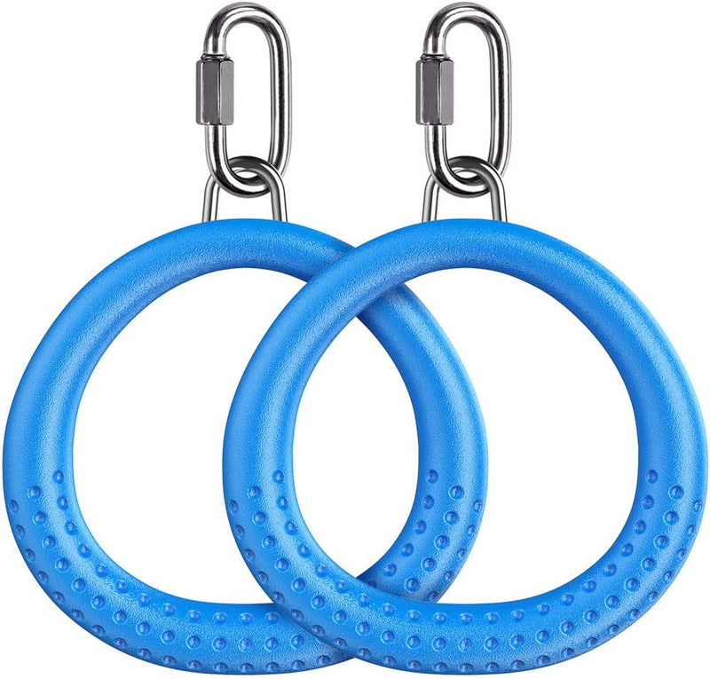 Load image into Gallery viewer, Trapeze ringen 2 stuks met karabijnhaken voor klimrek en schommel – monkey bars – speeltoestel accessoires
