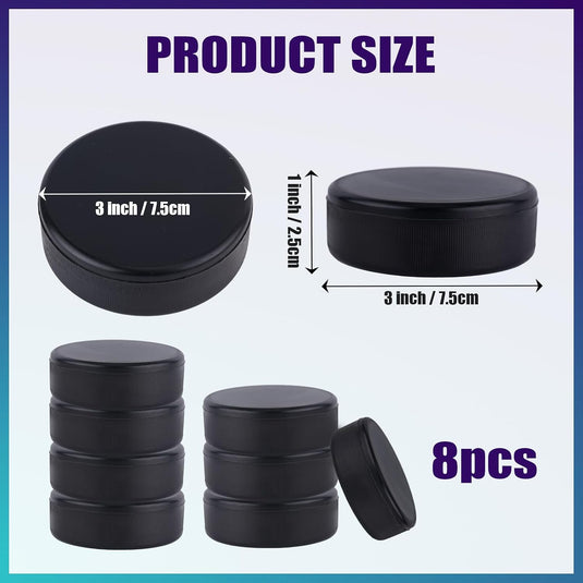 Foam ijshockeypucks zwart 7,5 cm – 8 stuks