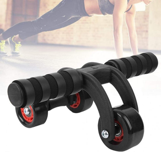 Ab roller met 3 wielen en kniemat tot 100 kg – buikspiertrainer – ab wheel