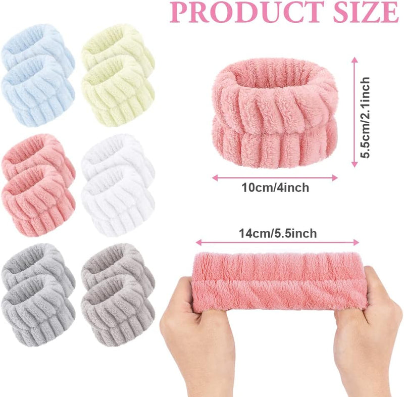Laad afbeelding in Galerijviewer, AOOWU Polsband, Elastische Microvezel, Gezichtswas, Cosmetica, Haarband, Spa-armbanden voor Absorberende Zweetband voor Vrouwen en Meisjes, Make-up, Pols, Gezichtsverzorging

