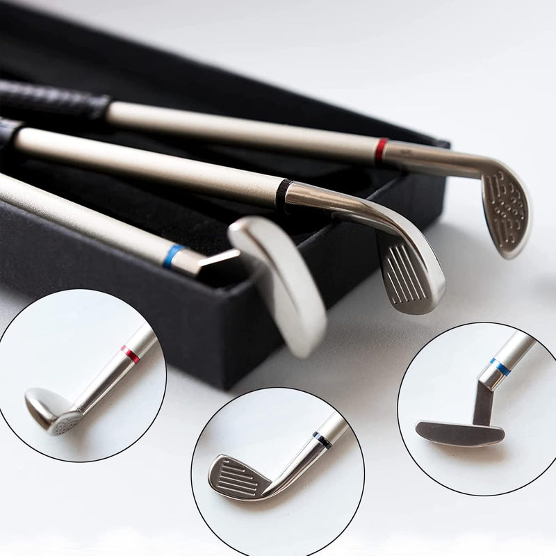 Laad afbeelding in Galerijviewer, Mini Golf Putter Club Set Balpennen Golf Club Golfclubs 3 stuks mini-pen voor golfclub club decoratie briefpapier voor golfliefhebbers dames kinderen indoor spel
