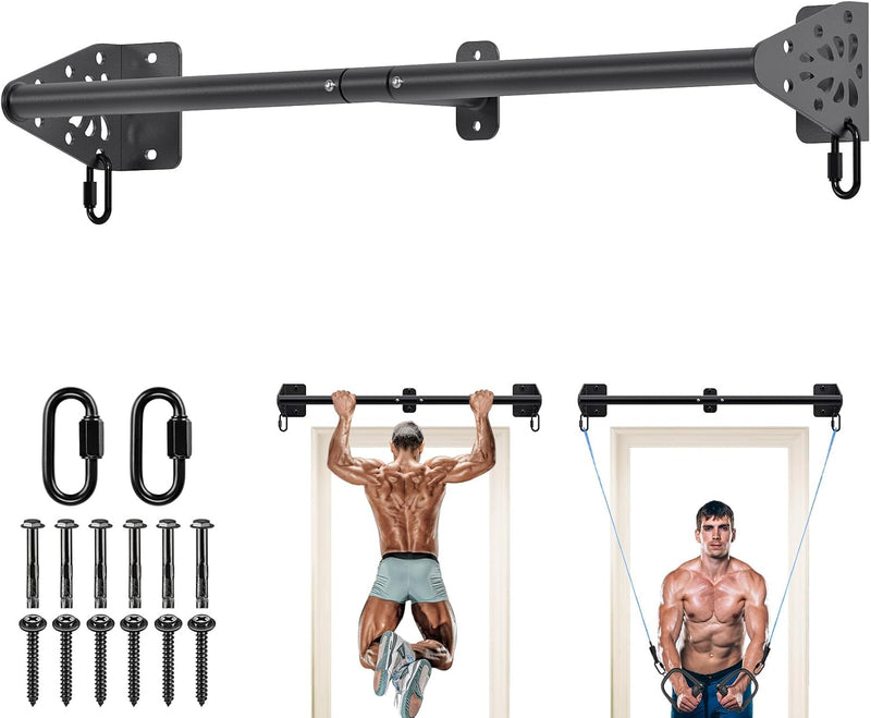 Laden Sie das Bild in Galerie -Viewer, Optrekstang wandmontage 81 cm met gevoerde handgrepen tot 200 kg – pull-up bar – fitness stang

