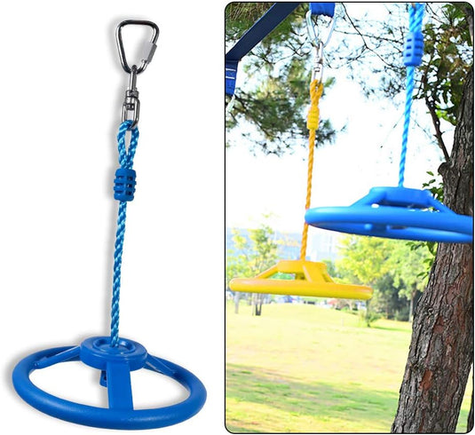Roue Ninja de slackline de 26 cm avec mousqueton métallique pour parcours d'obstacles - roue ninja - entraînement à l'escalade