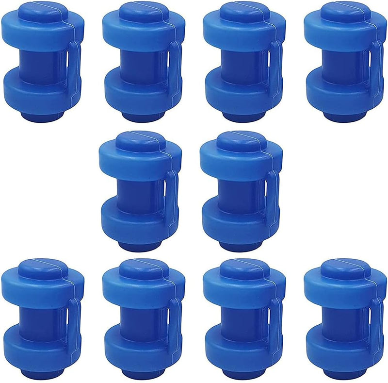 Laad afbeelding in Galerijviewer, Trampoline paaldoppen 10 stuks voor 25 mm palen blauw – eindkappen – trampoline accessoires

