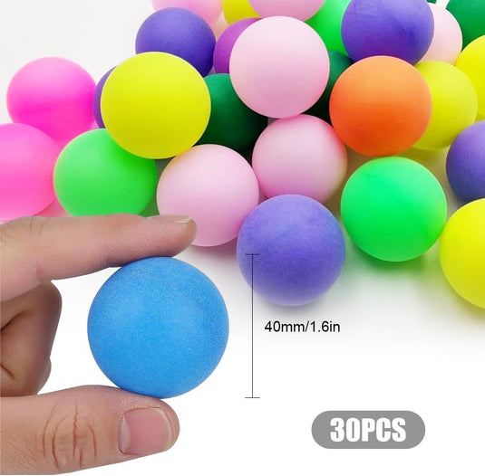 Tafeltennisballen 30 stuks 40 mm van kunststof in verschillende kleuren – pingpongballen – speelballen