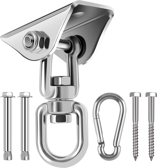 Schommelhaken 2 stuks 360° draaibaar van roestvrij staal tot 400 kg – ophanghaken – schommel accessoires