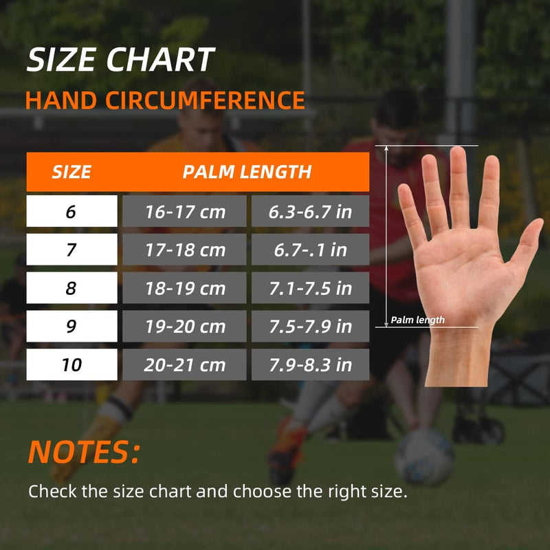 Load image into Gallery viewer, Voetbal Goalkeeper Handschoenen voor jongens, kinderen, volwassenen, voetbalkeeperset, premium keepershandschoenen, super grip en bescherming, maat 6/7/8/9/10
