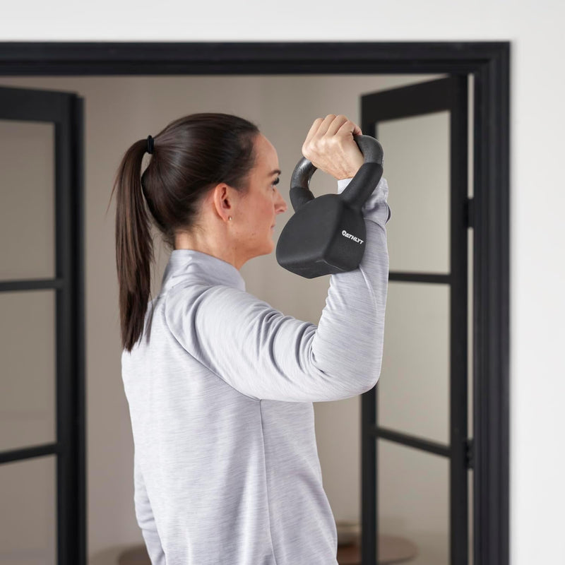 Laad afbeelding in Galerijviewer, Athlyt - Neopreen gietijzeren kettlebell, zwart
