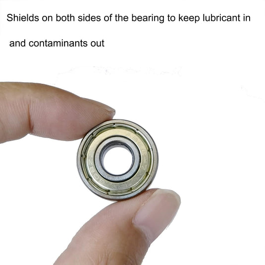 Tonmp 100 PCS 608-ZZ Ball Bearing - Double Metal Sealed Shielded Miniature Deep Groove Bearings for Furniture Wheel,Skateboards, Inline Skates, Scooters, Roller Blade Skates (8mm x 22mm x 7mm)