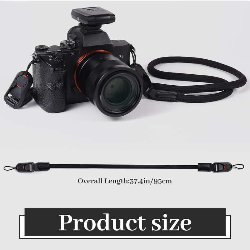 Laden Sie das Bild in Galerie -Viewer, Verstelbare camerariem 95 cm – schouder- en polsband met snelsluiting voor DSLR en systeemcamera
