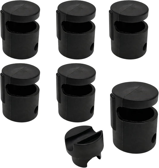 Trampoline paaldoppen 8 stuks voor palen tot 25 mm zwart – eindkappen – trampoline accessoires
