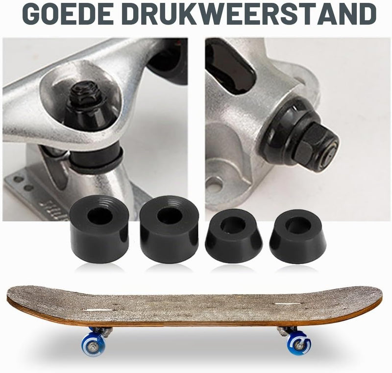 Laden Sie das Bild in Galerie -Viewer, Skateboard bushings set - 4 stuks stuurrubbers standaard cilinder voor truck, longboard-accessoires reserveonderdelen cups, beste skateboardbushings om te vervangen, perfect
