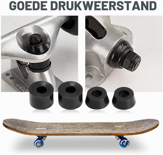 Skateboard bushings set - 4 stuks stuurrubbers standaard cilinder voor truck, longboard-accessoires reserveonderdelen cups, beste skateboardbushings om te vervangen, perfect