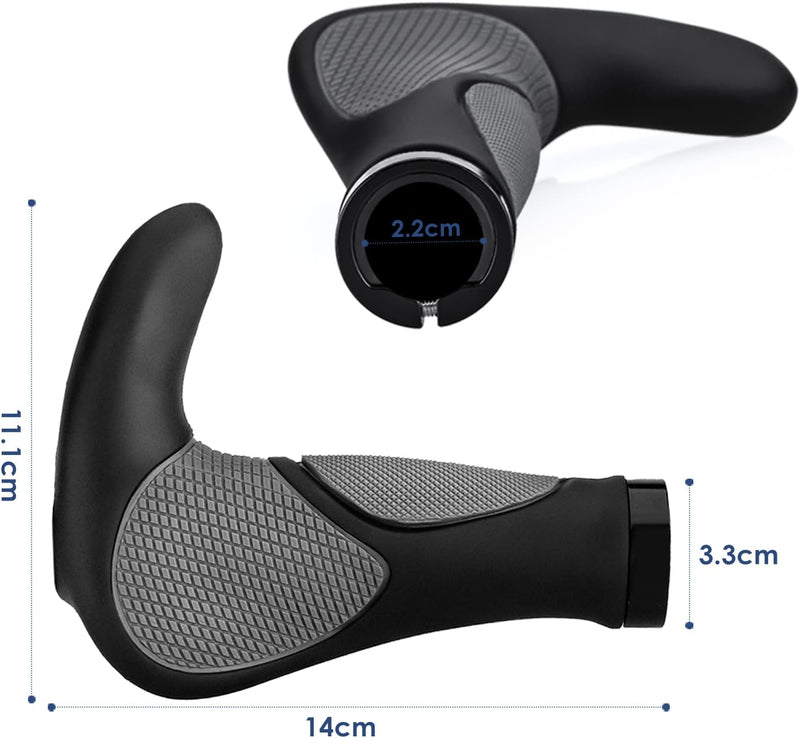 Chargez l'image dans la visionneuse de la galerie, Ergonomische fietshandvatten 22 mm zwart/grijs
