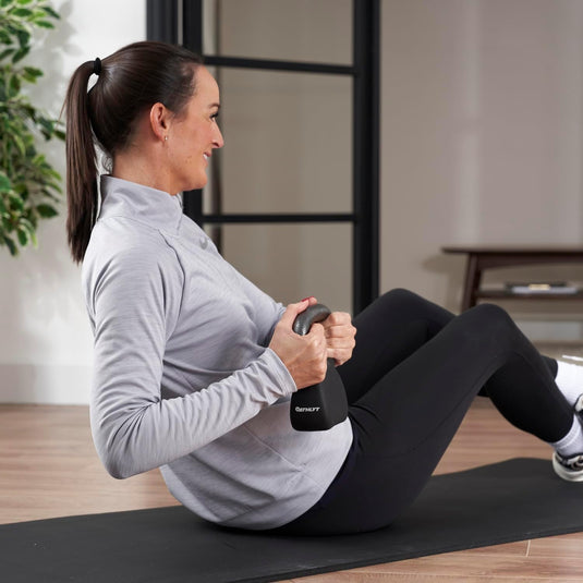 Athlyt - Neopreen gietijzeren kettlebell, zwart