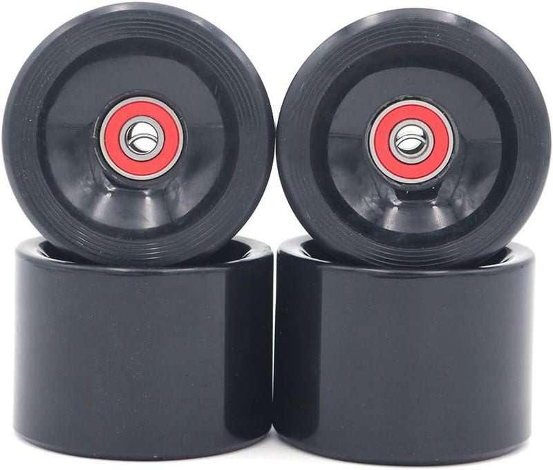 Laden Sie das Bild in Galerie -Viewer, Longboard wielen 70 x 51 mm 78A met ABEC-9 lagers 4 stuks zwart – cruiser skateboard wielen
