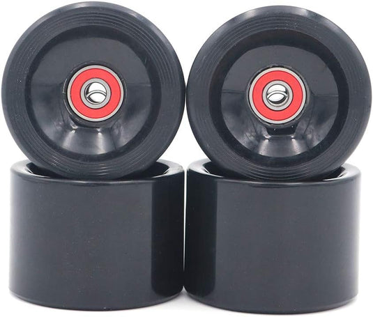 Longboard wielen 70 x 51 mm 78A met ABEC-9 lagers 4 stuks zwart – cruiser skateboard wielen