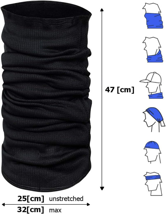 TODO Universele colsjaal, winterhalsdoek voor hardlopen, wielrennen, heren, dames, multifunctionele doek, halswarmer, warm, fleece, winddicht, ski, nekwarmer, voetbal, zwart, Zwart - Ns1, One size