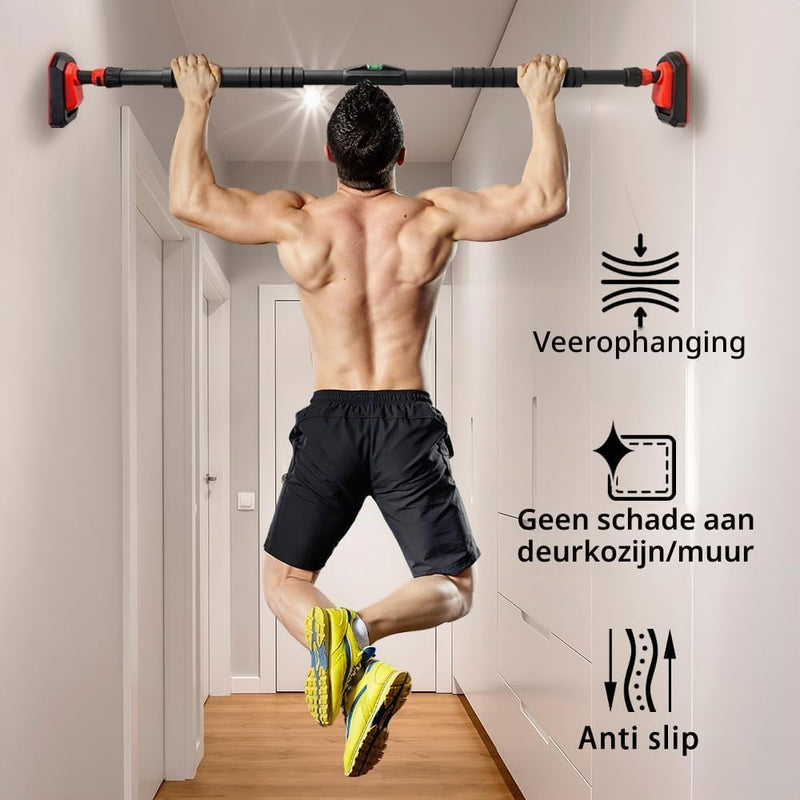 Laad afbeelding in Galerijviewer, Verstelbare optrekstang voor deurkozijn zonder boren tot 250 kg – pull-up bar – krachttraining

