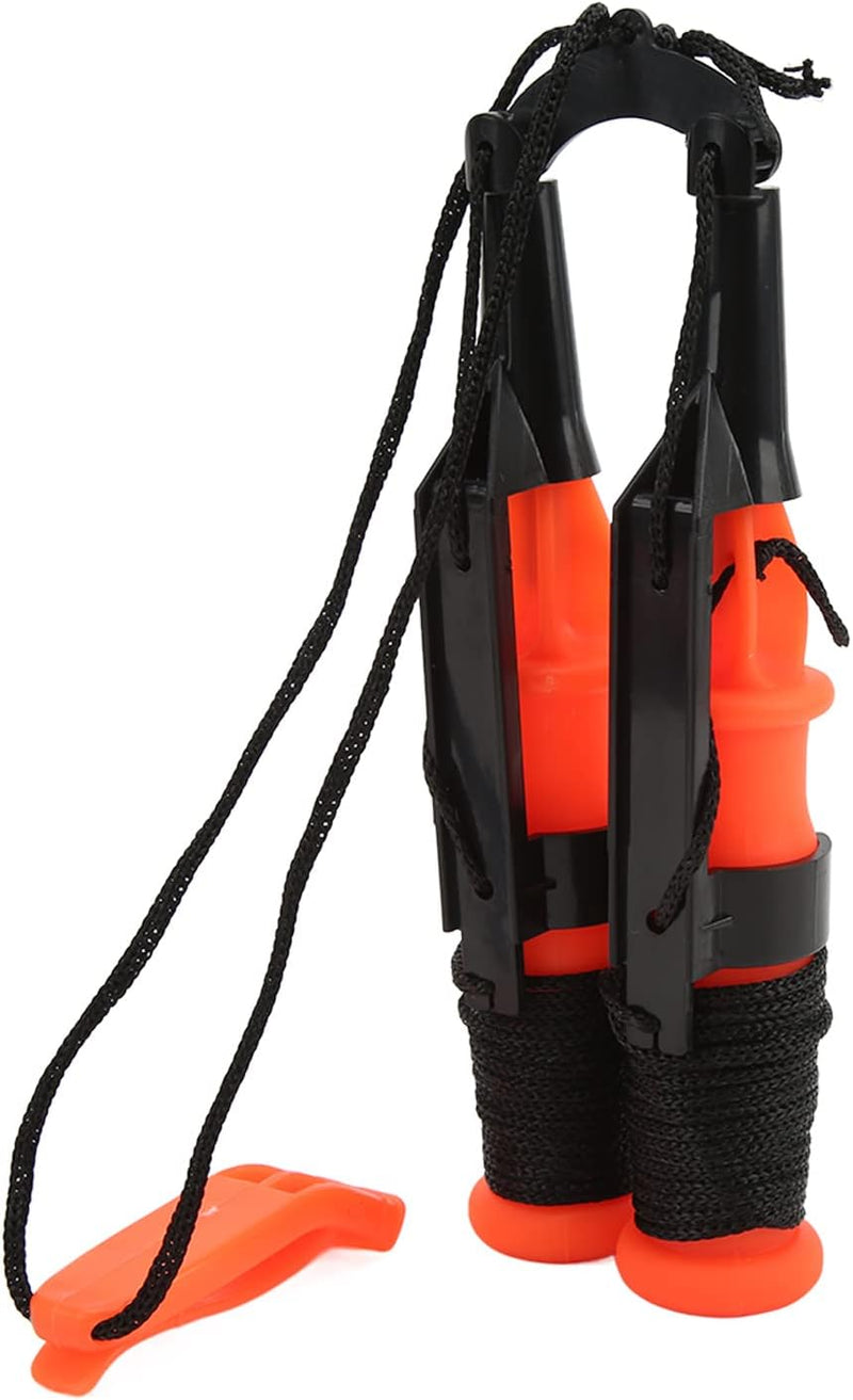 Laad afbeelding in Galerijviewer, IJspriemen voor ijsvissen van roestvrij staal met noodfluitje en antislip handgrepen – ijsveiligheid – ijsvisaccessoires
