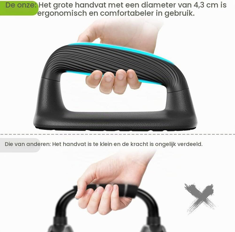 Laad afbeelding in Galerijviewer, Push-up bars met ergonomische handgrepen en antislip basis – opdruksteunen – krachttraining
