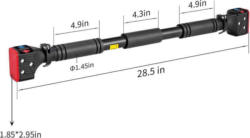 Load image into Gallery viewer, Verstelbare optrekstang voor deurkozijn 70-99 cm tot 150 kg rood – pull-up bar – krachttraining
