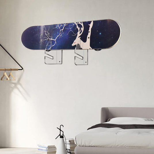 Skateboard wandhouder van transparant acryl – horizontaal boardrek – longboard skateboard accessoires