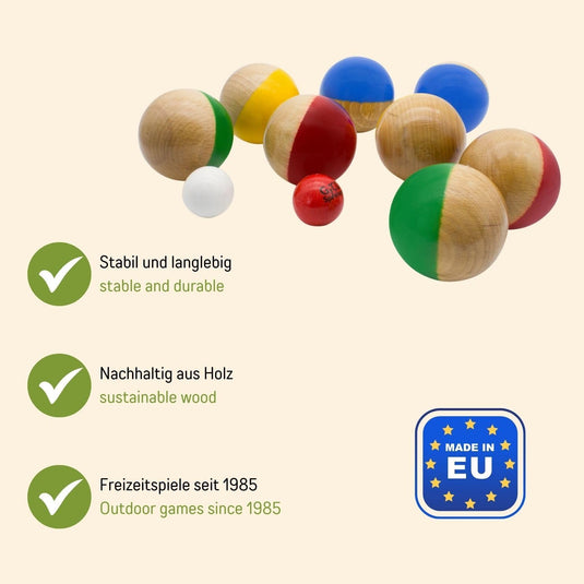 Jeu de boules spel houten Boccia – Boccia van hoge kwaliteit voor kinderen en volwassenen – 3011