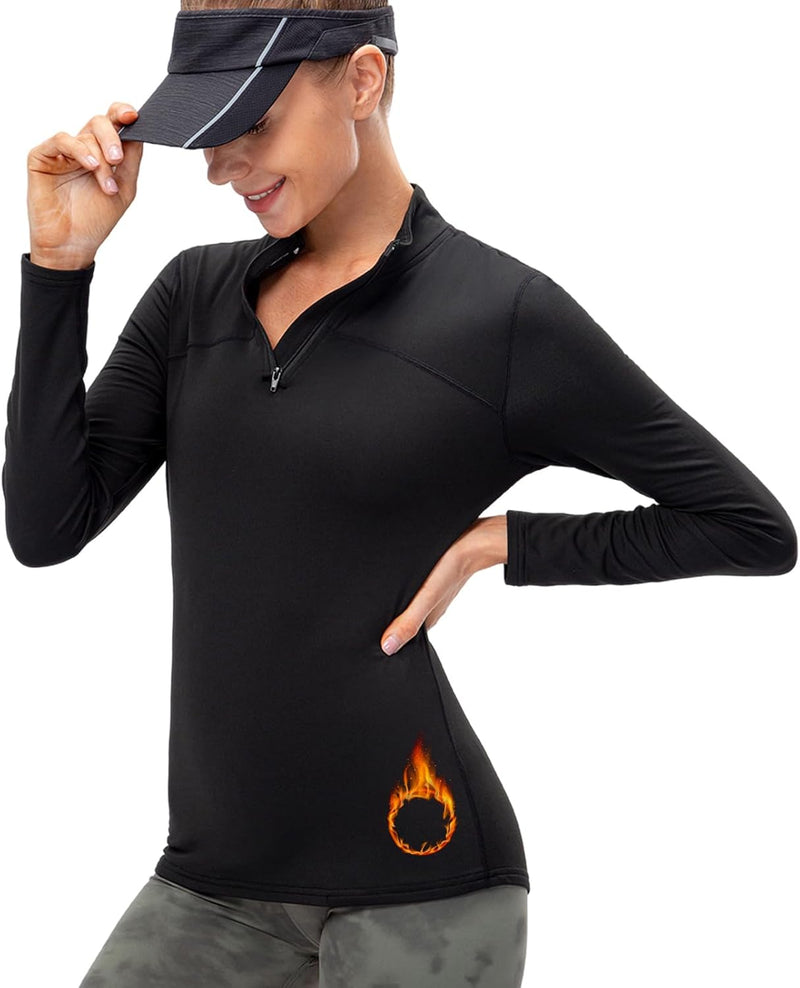 Laden Sie das Bild in Galerie -Viewer, Dames sportshirt lange mouw met halve rits
