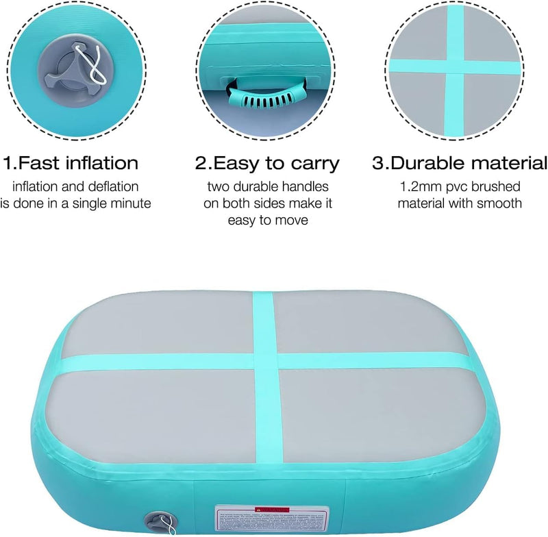 Laden Sie das Bild in Galerie -Viewer, Opblaasbaar gymnastiekblok 100 x 100 x 20 cm – airblock turnmat met elektrische pomp voor turnen, fitness en yoga
